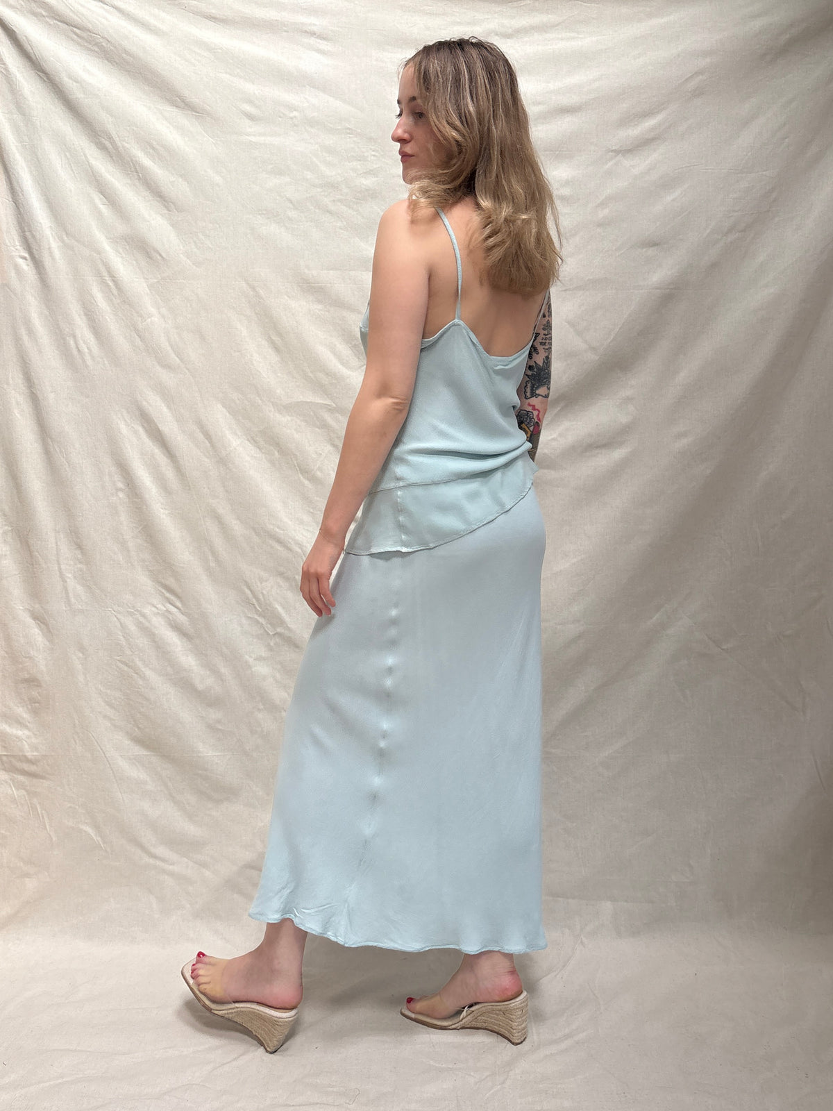 1990s Baby Blue 'Maria Avraam' Skirt Set