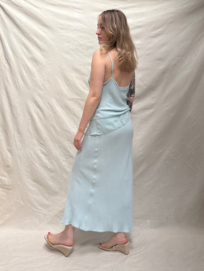 1990s Baby Blue 'Maria Avraam' Skirt Set