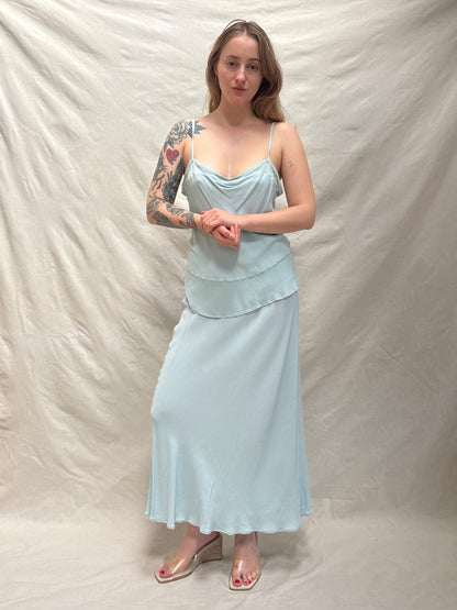 1990s Baby Blue 'Maria Avraam' Skirt Set