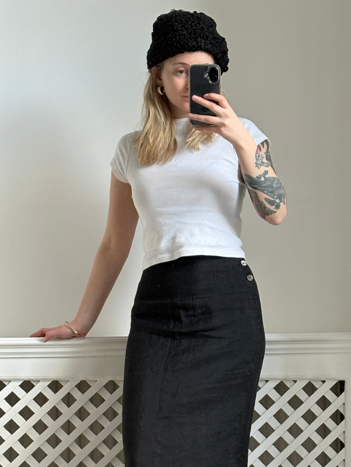 1960s Black Persian Lamb Hat