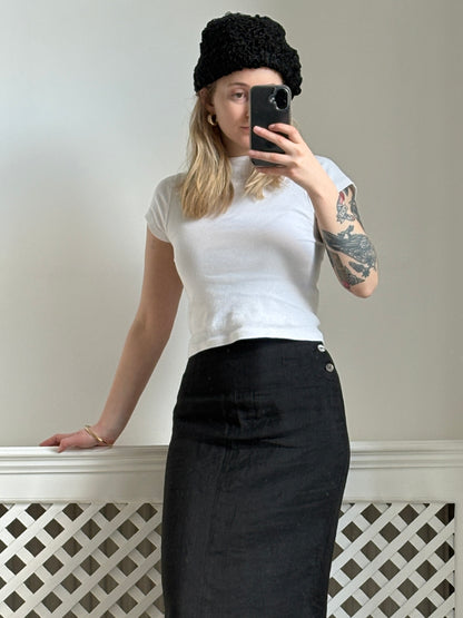 1960s Black Persian Lamb Hat