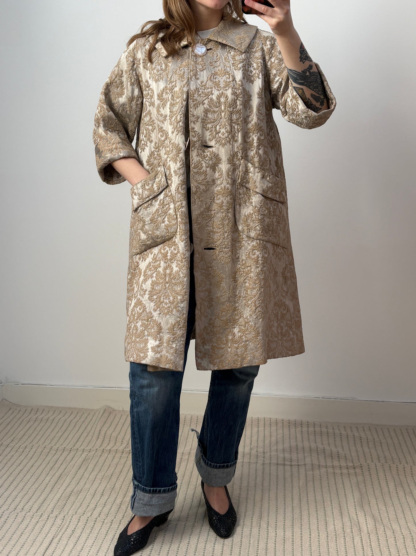 c.1960s Brocade Evening Coat