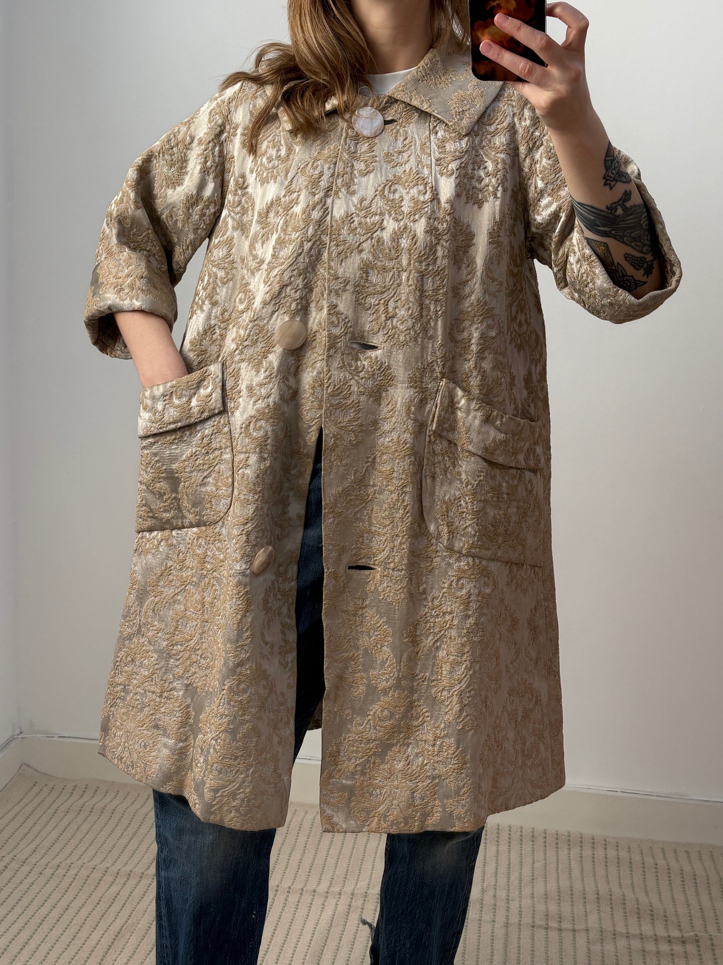 c.1960s Brocade Evening Coat
