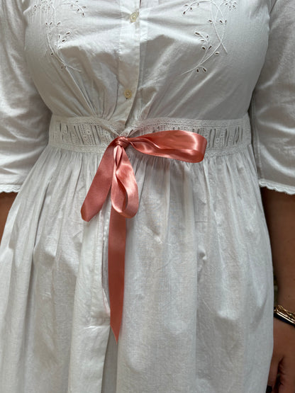 1900s Pure Cotton Dress with Ribbon