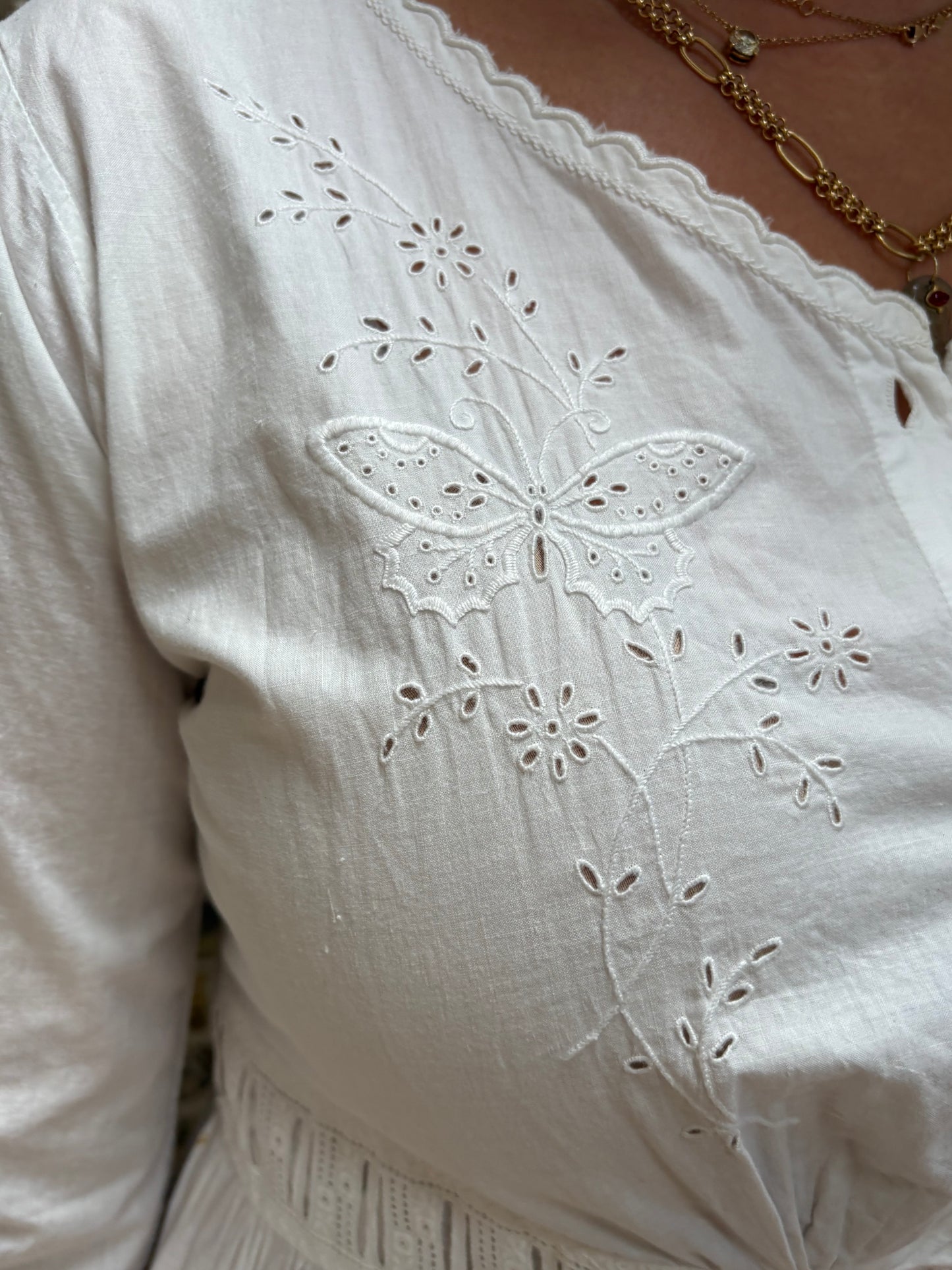 1900s Pure Cotton Dress with Ribbon