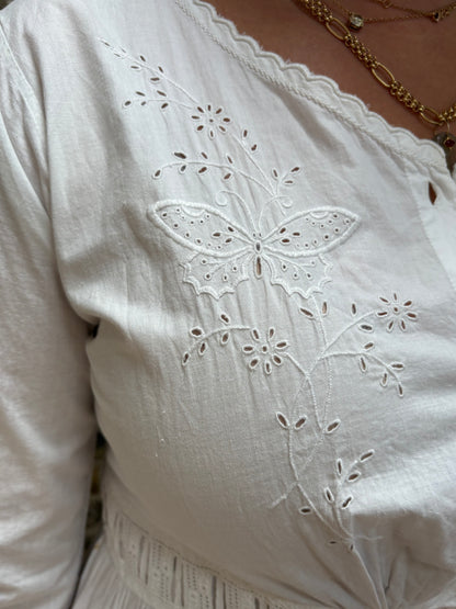 1900s Pure Cotton Dress with Ribbon