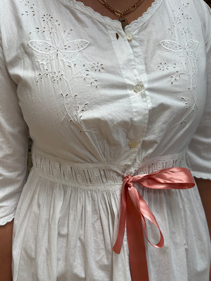 1900s Pure Cotton Dress with Ribbon