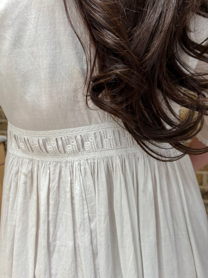 1900s Pure Cotton Dress with Ribbon