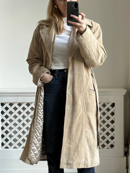 1990s Suede Trench Coat