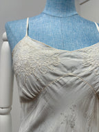 1950s Floral Pure Silk Slip