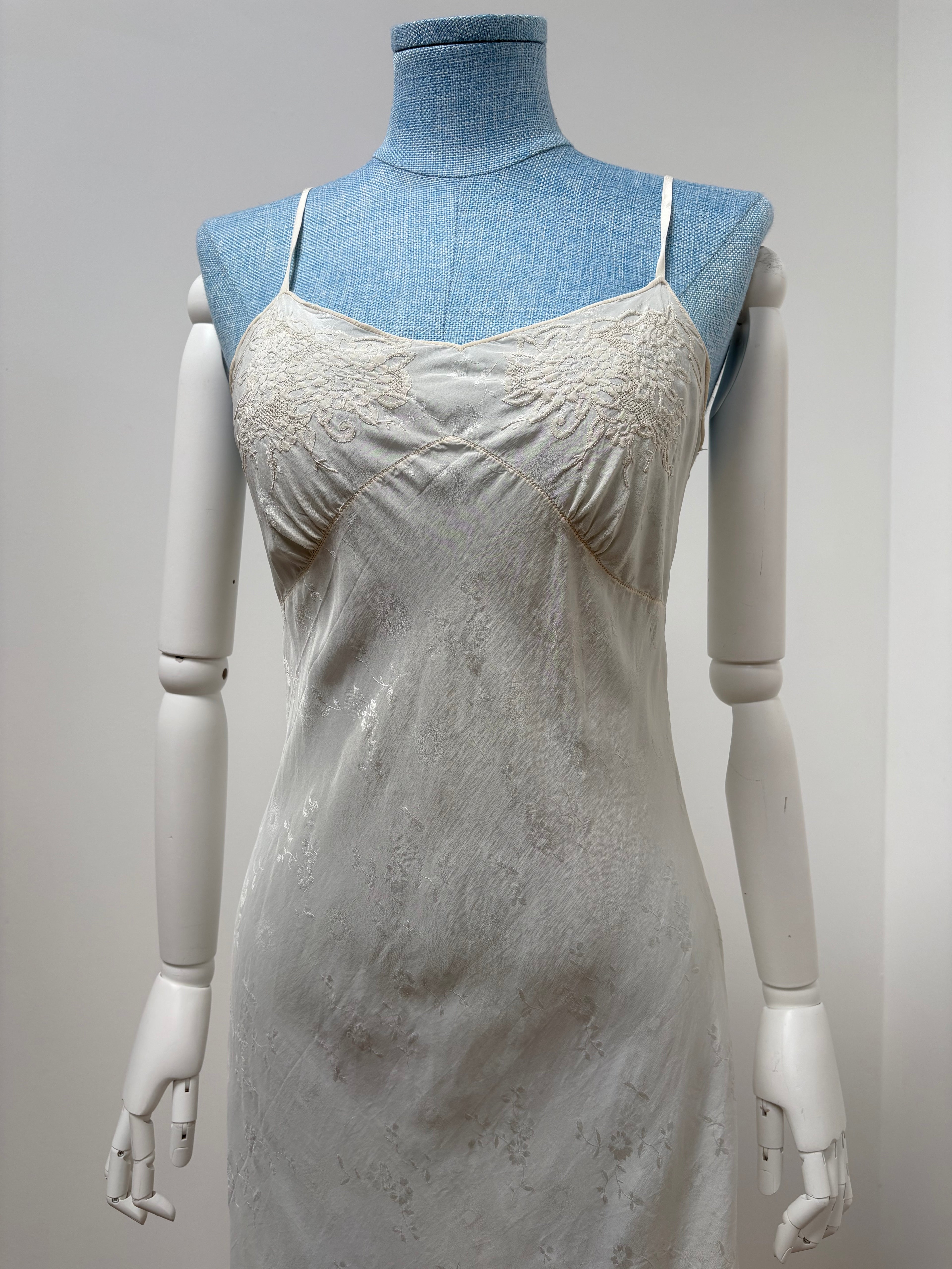 1950s Floral Pure Silk Slip