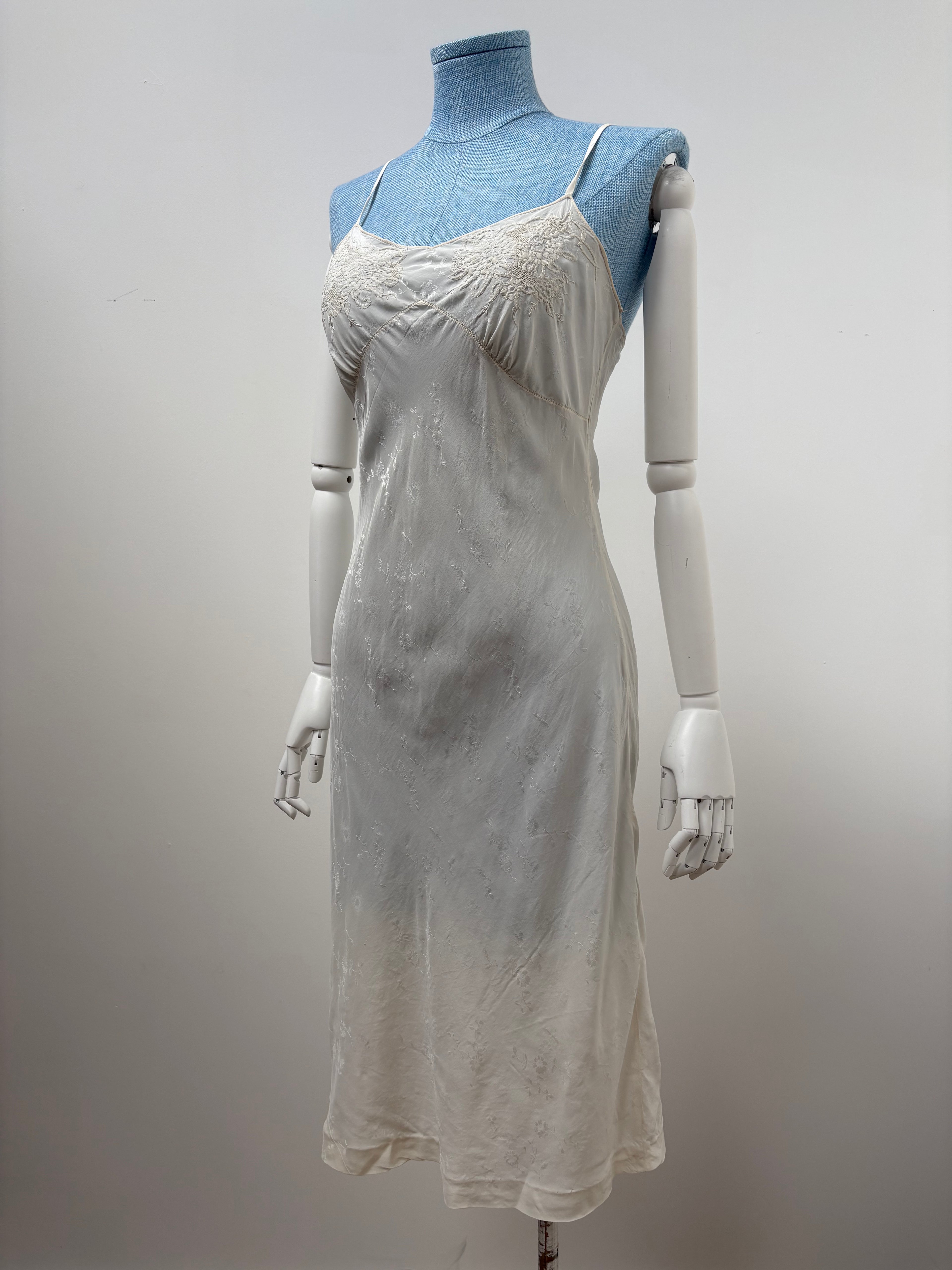 1950s Floral Pure Silk Slip