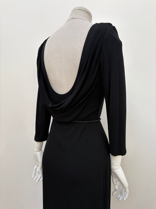 c.1990s Boatneck Column Dress with Cowl Back