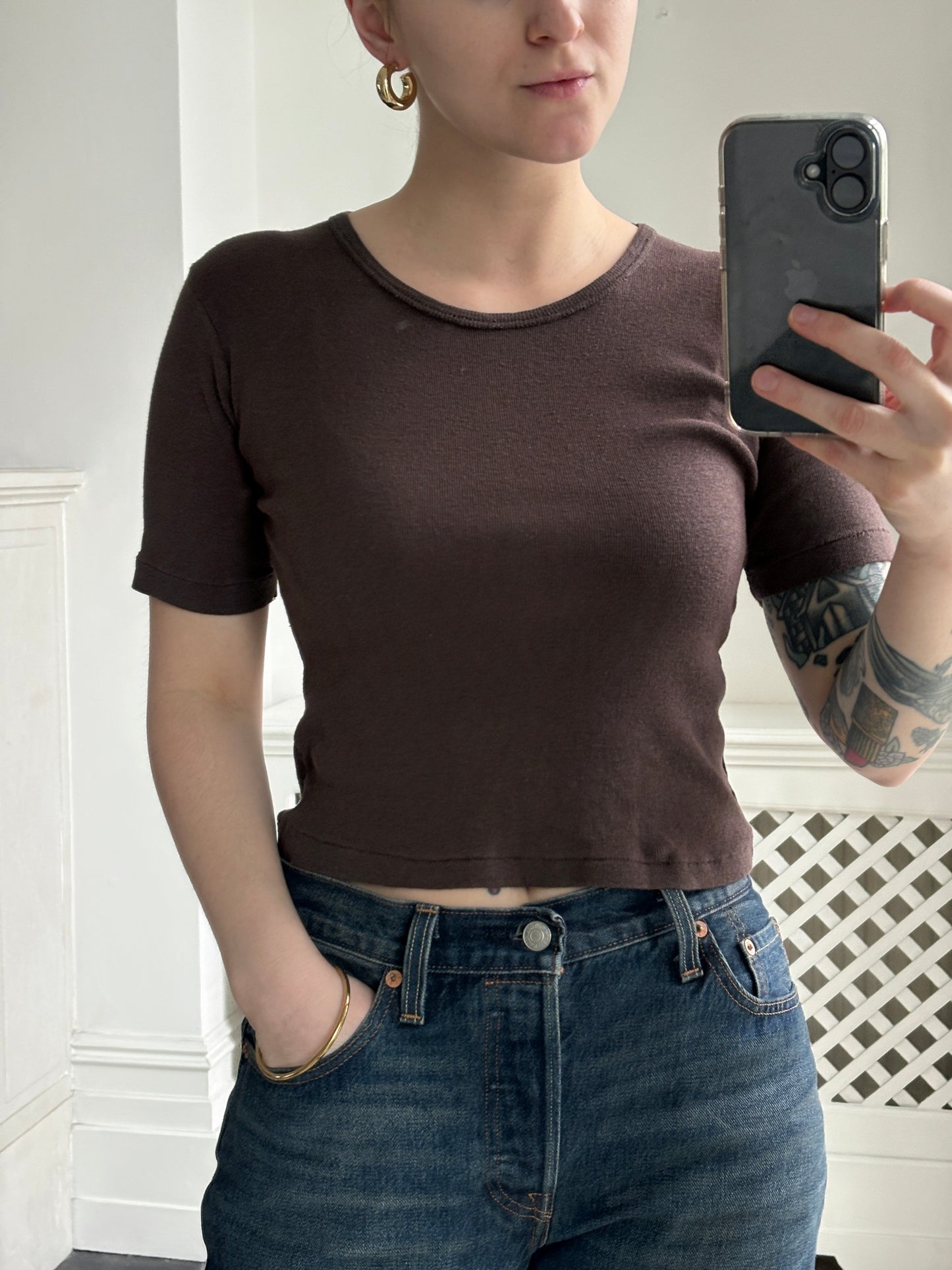 1970s Brown Cotton T-shirt