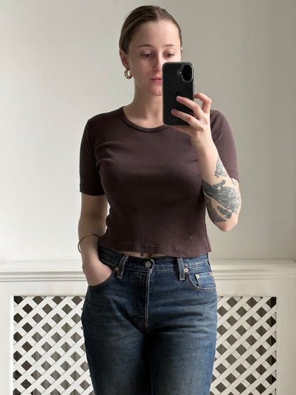 1970s Brown Cotton T-shirt