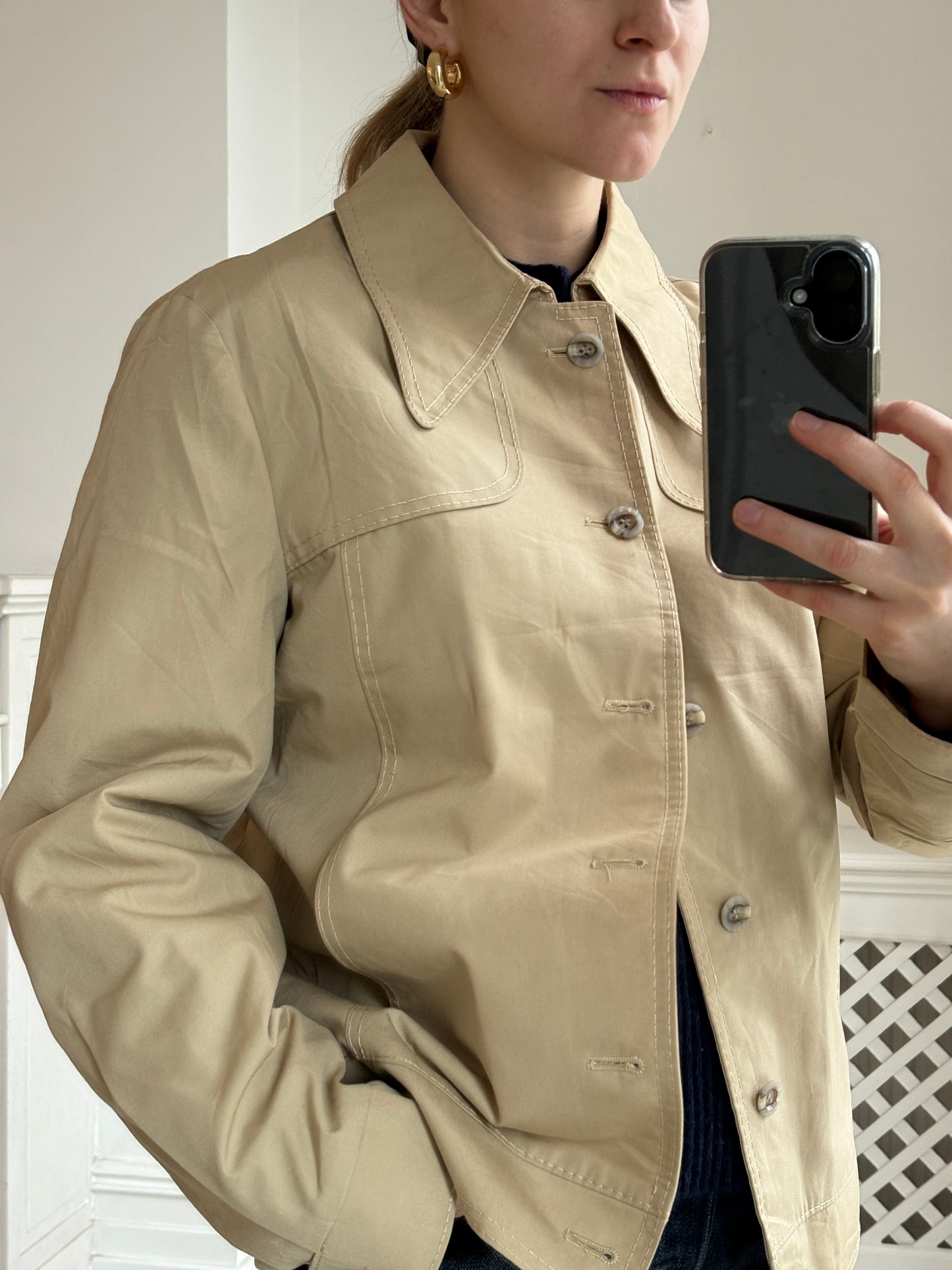 1970s Cropped Trench Jacket