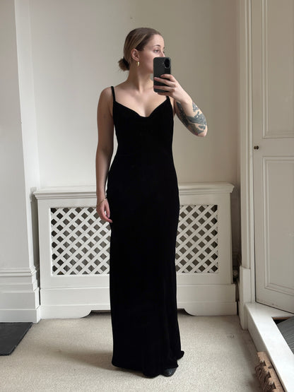 2000s 'Ghost' Velvet Dress with Ultra Low Back