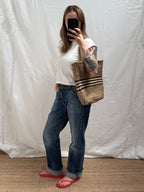 2000s Wicker Bag with Stripe