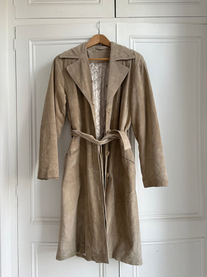 1990s Suede Trench Coat