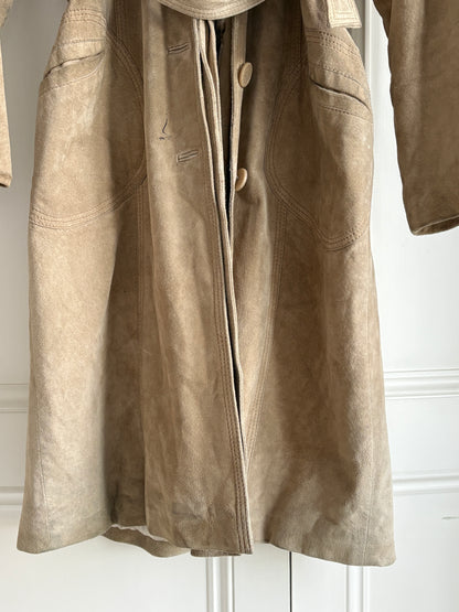 1990s Suede Trench Coat