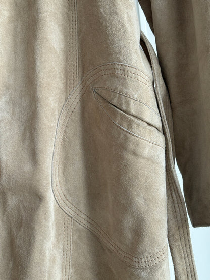 1990s Suede Trench Coat