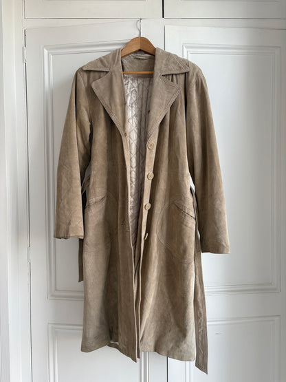 1990s Suede Trench Coat