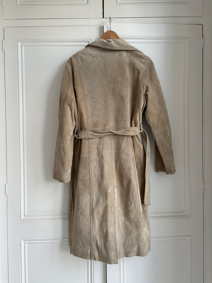 1990s Suede Trench Coat