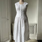 2000s White Cotton Embroidered Summer Dress