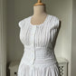 2000s White Cotton Embroidered Summer Dress