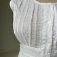 2000s White Cotton Embroidered Summer Dress