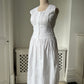 2000s White Cotton Embroidered Summer Dress