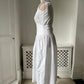 2000s White Cotton Embroidered Summer Dress