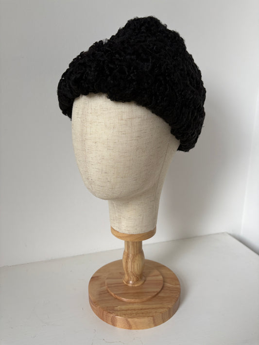 1960s Black Persian Lamb Hat