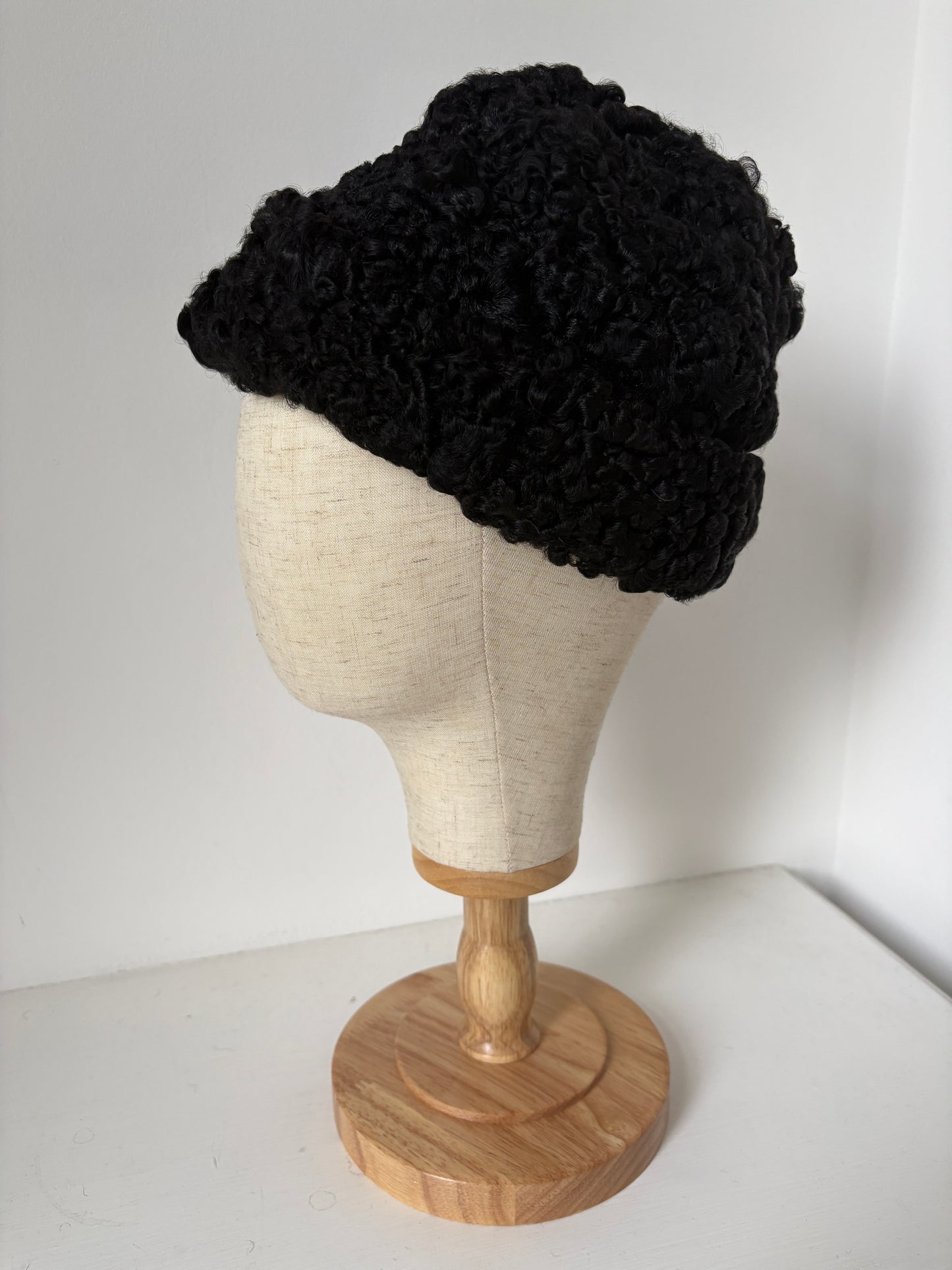 1960s Black Persian Lamb Hat