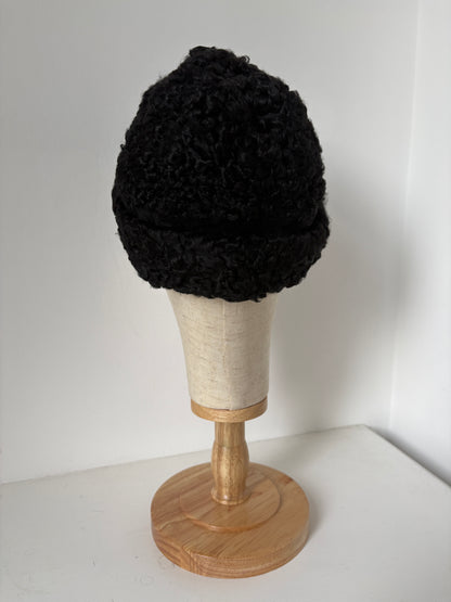1960s Black Persian Lamb Hat