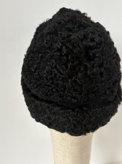 1960s Black Persian Lamb Hat