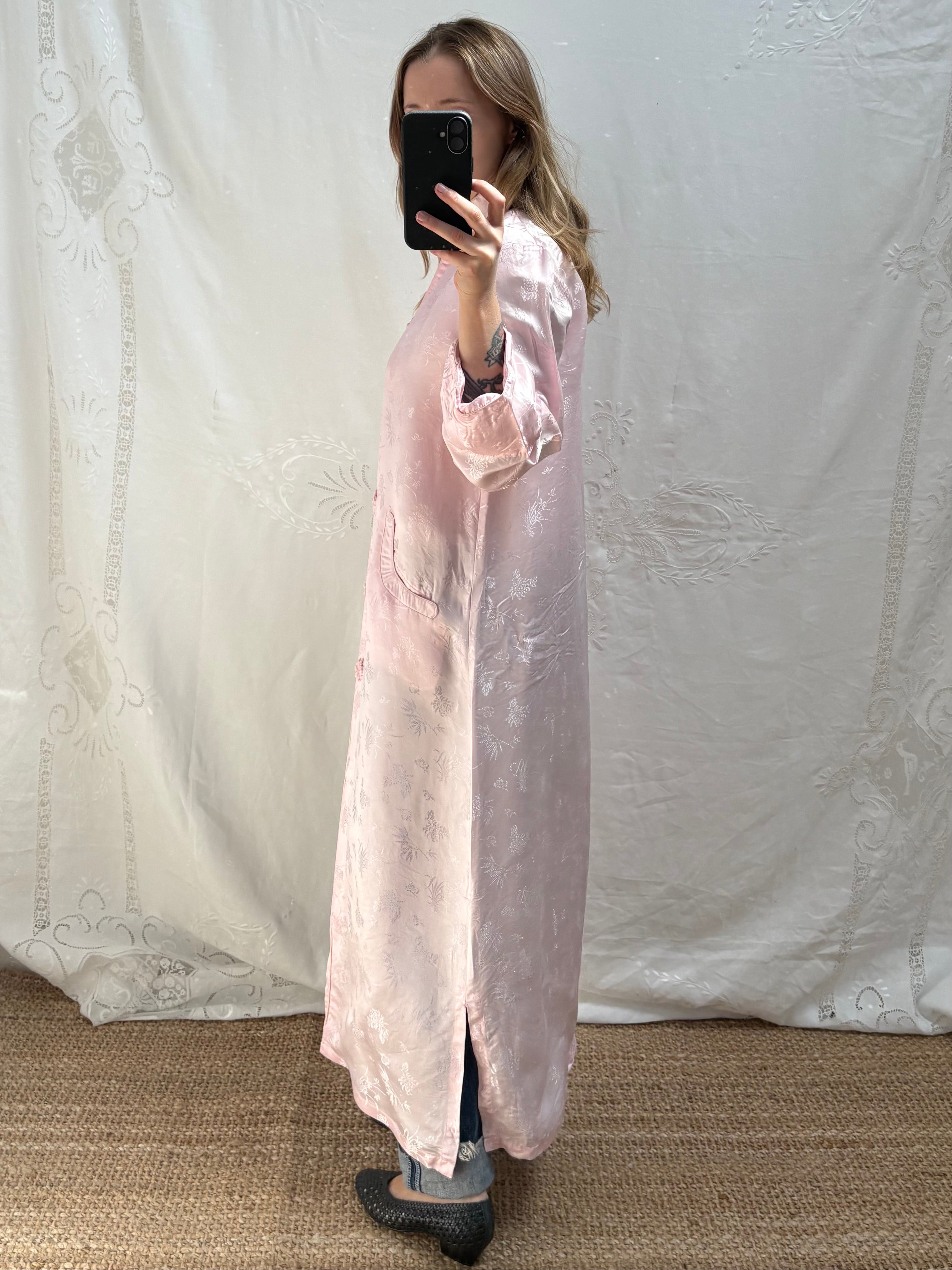 2000s Pure Silk Longline Tang Jacket