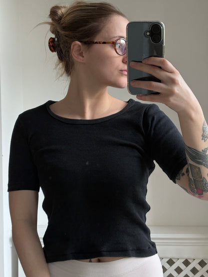 1970s Black Cotton Tee