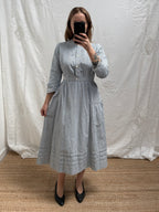 1940s Striped Pure Cotton Nurse's Dress