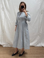 1940s Striped Pure Cotton Nurse's Dress