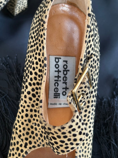 1990s Cheetah Calf Hair Heels