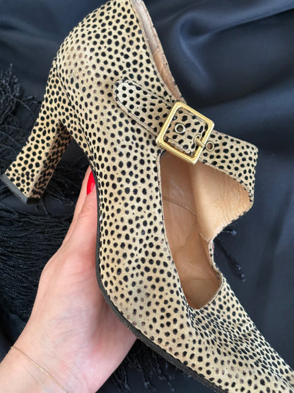 1990s Cheetah Calf Hair Heels