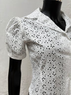 1940s Pure Cotton Broderie Blouse