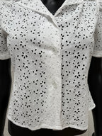1940s Pure Cotton Broderie Blouse