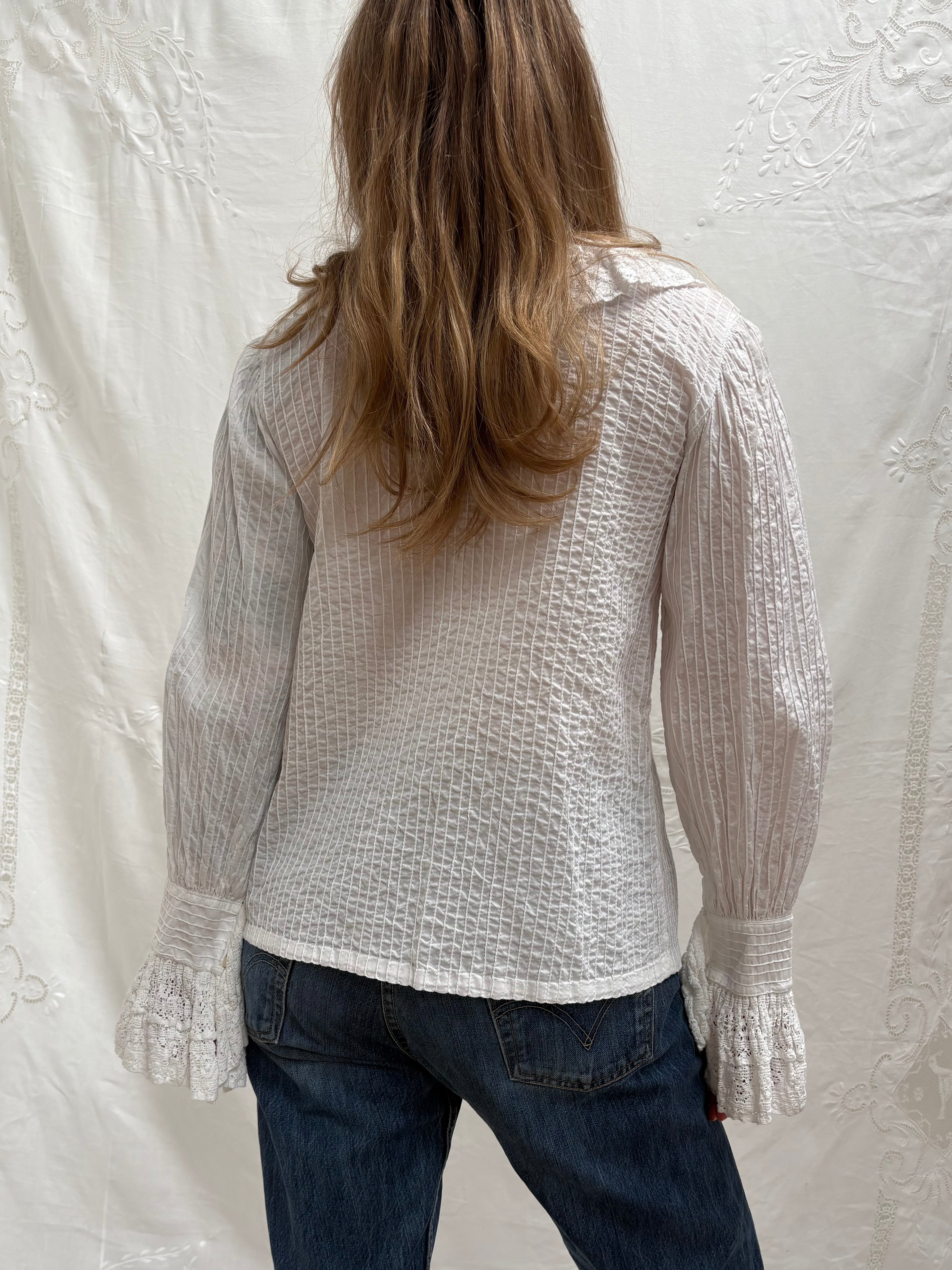 1970s Pure Cotton ‘Mexicana’ Ruffle Blouse