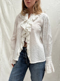 1970s Pure Cotton ‘Mexicana’ Ruffle Blouse