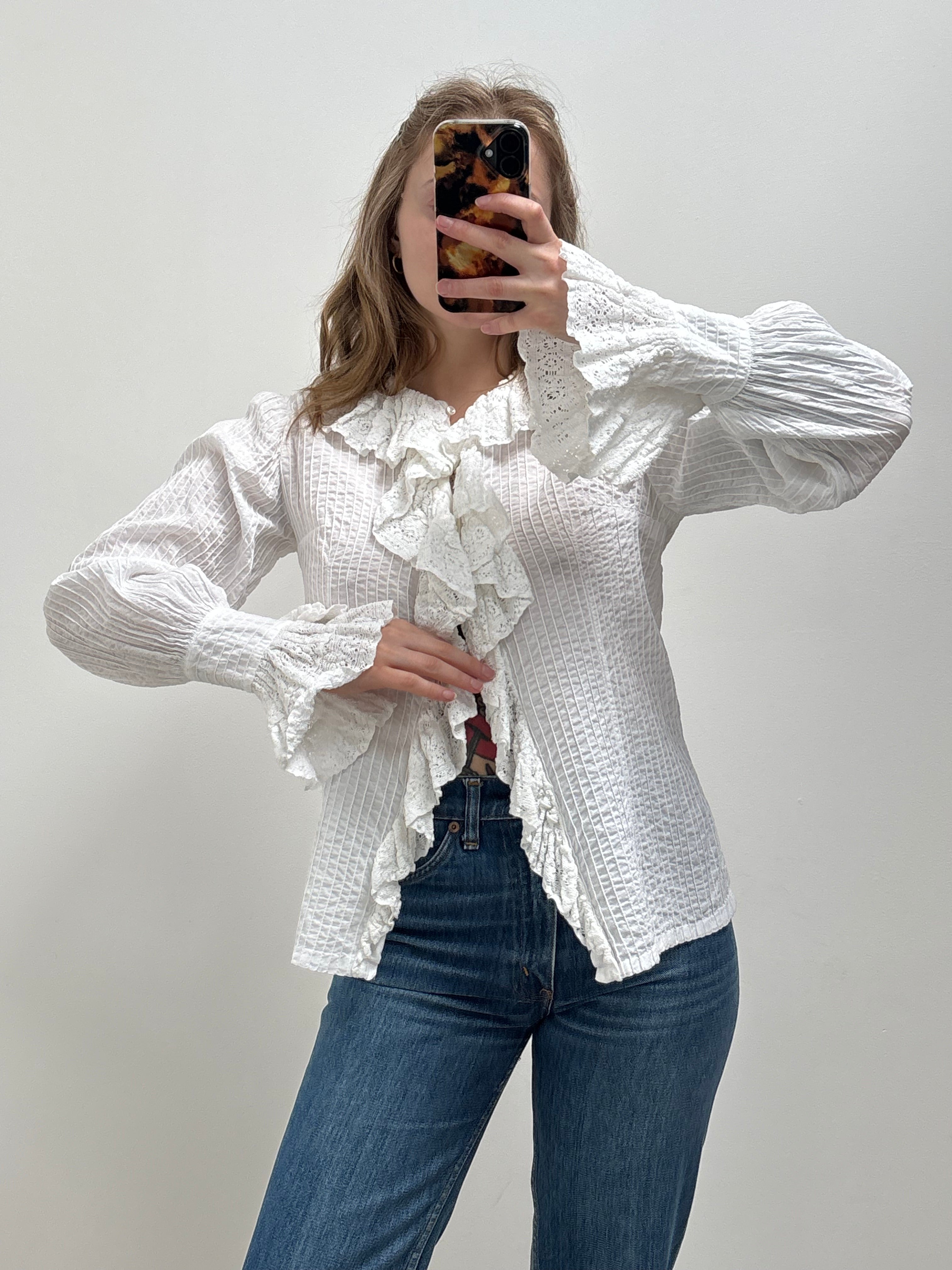 1970s Mexicana Ruffle Blouse