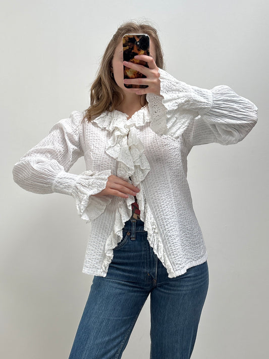 c.1970s Mexicana Ruffle Blouse
