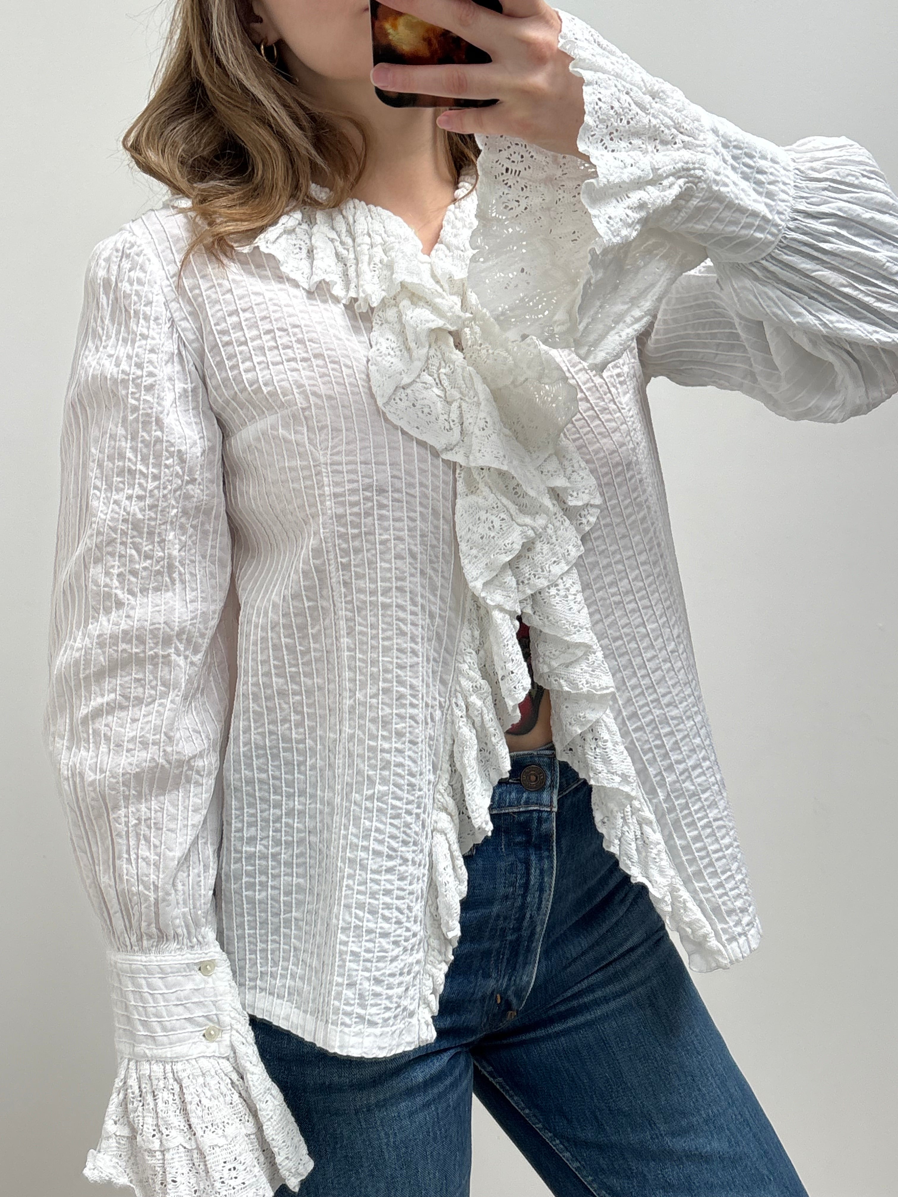 1970s Mexicana Ruffle Blouse