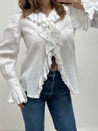 1970s Mexicana Ruffle Blouse